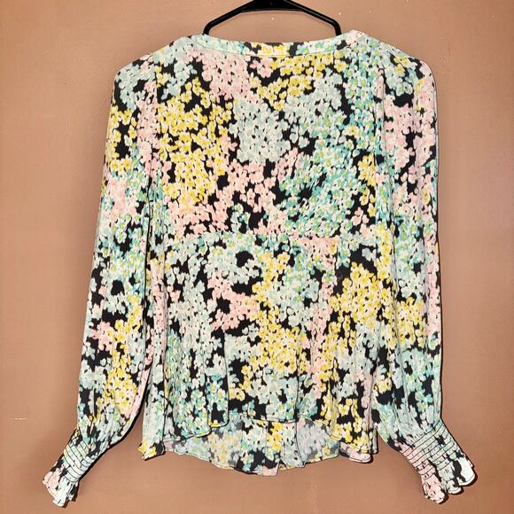 LOFT Ann Taylor Womens Multicolor Floral Long Sleeve Blouse Top - Size XXS - Picture 3 of 8